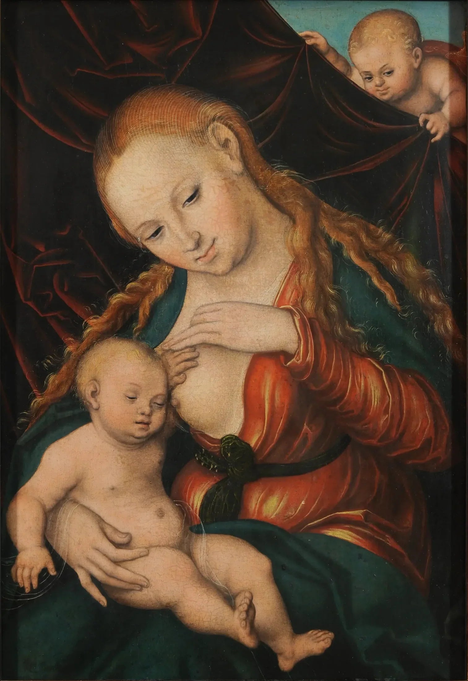 Vierge allaitant l'enfant - Lucas Cranach the Elder image 1 tableau peint à l’huile sur toile