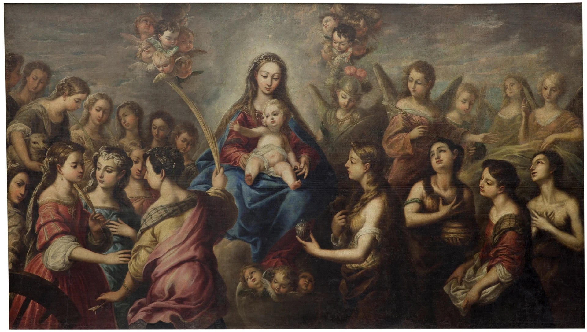 La Vierge avec les saints et les anges - Pedro Atanasio Bocanegra