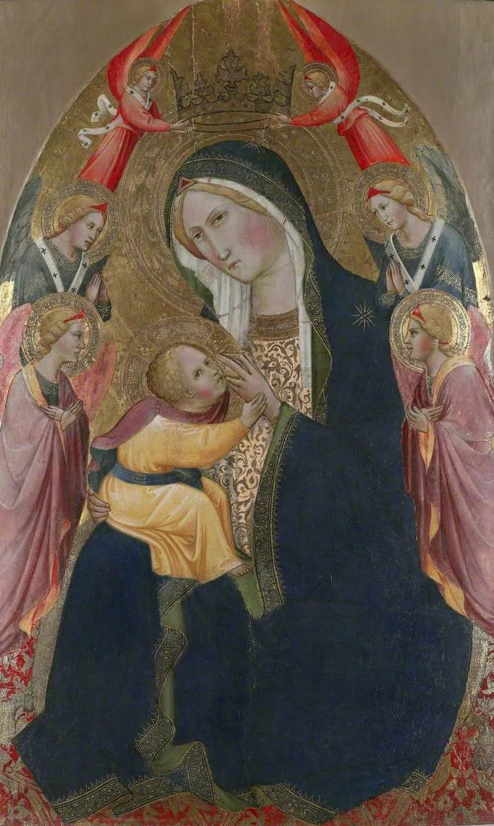 Vierge de l'Humilité avec des anges adorateurs - Agnolo Gaddi image 1 copie de tableau peinte à la main