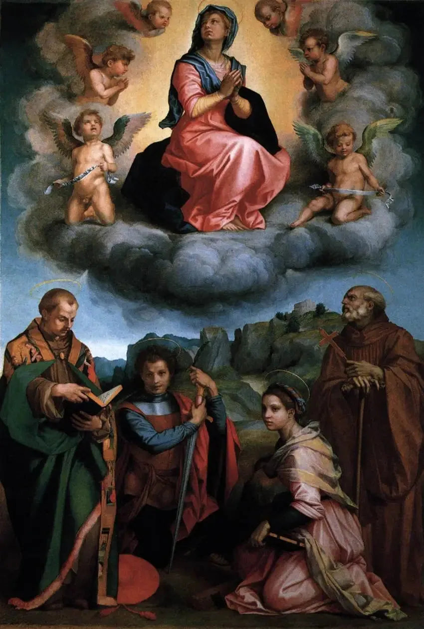 Vierge en gloire avec quatre saints (Andrea del Sarto) - Andrea del Sarto image 1 reproduction artisanale de tableau