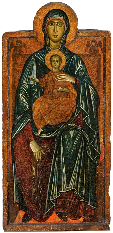 Vierge en majesté avec l'Enfant et deux anges - Master of the Bigallo Crucifix image 1 reproduction réalisée par Alpha Reproduction