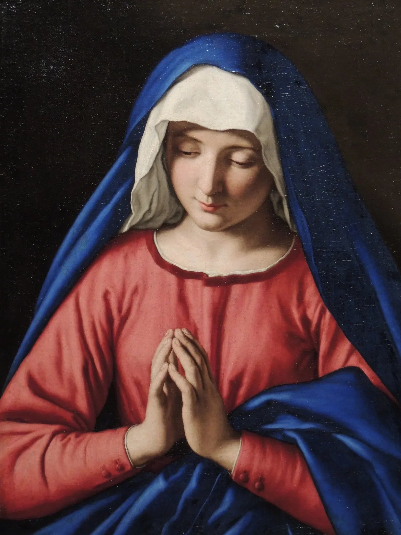 Vierge en oraison - Giovanni Battista Salvi image 1 tableau peint à l’huile sur toile