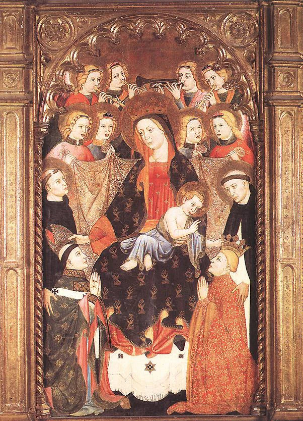 Vierge à l'Enfant avec des anges et des saints - Artiste inconnu