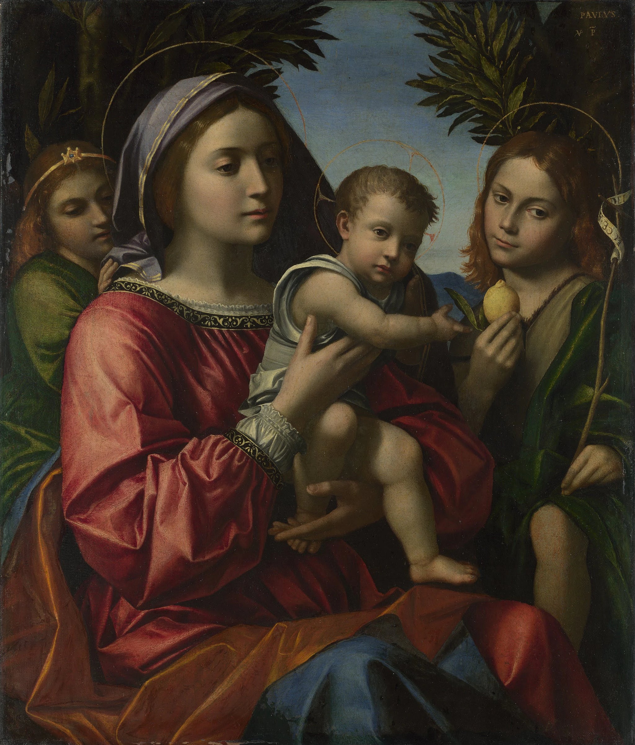 La Vierge à l'Enfant avec le Baptiste et un ange - Paolo Morando