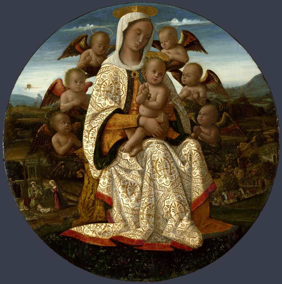 La Vierge à l'Enfant avec les Chérubins - Bernardino Fungai