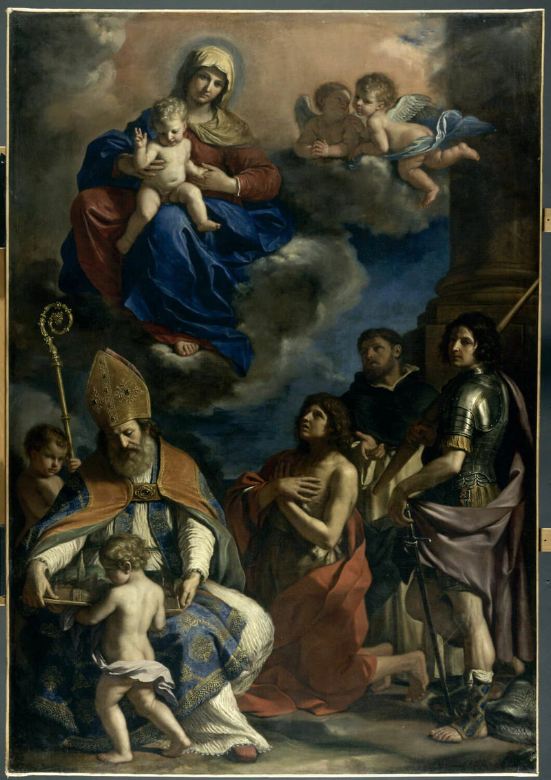 La Vierge à l'Enfant avec quatre saints (Géminien, Jean Baptiste, Georges, Pierre martyr), dit à tort Les Saints Protecteurs de la ville de Modène - Il Guercino Le Guerchin