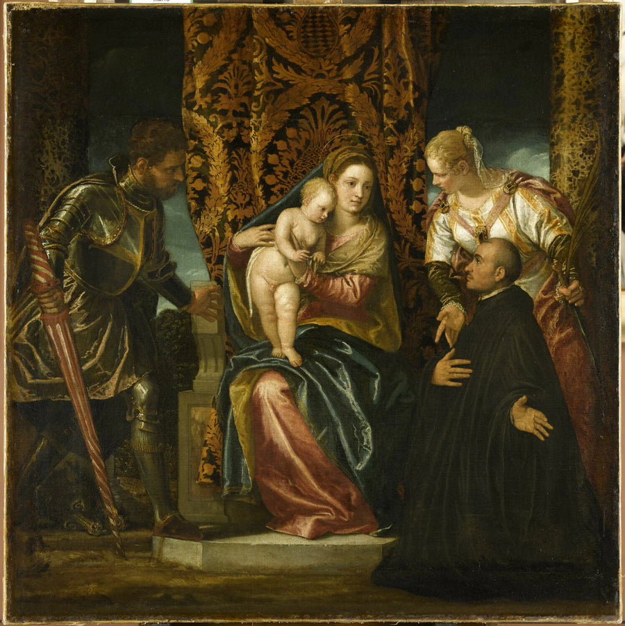 Vierge à l'Enfant avec saint Georges et sainte Justine présentant un bénédictin agenouillé - dit Veronese Paolo Caliari