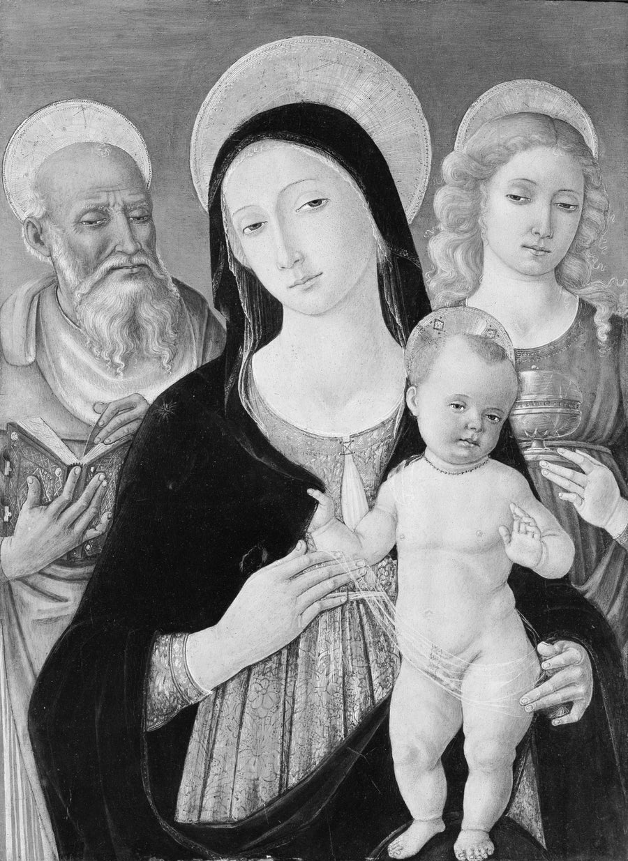 Vierge à l'Enfant avec les saints Jérôme et Marie-Madeleine - Matteo di Giovanni di Bartolo