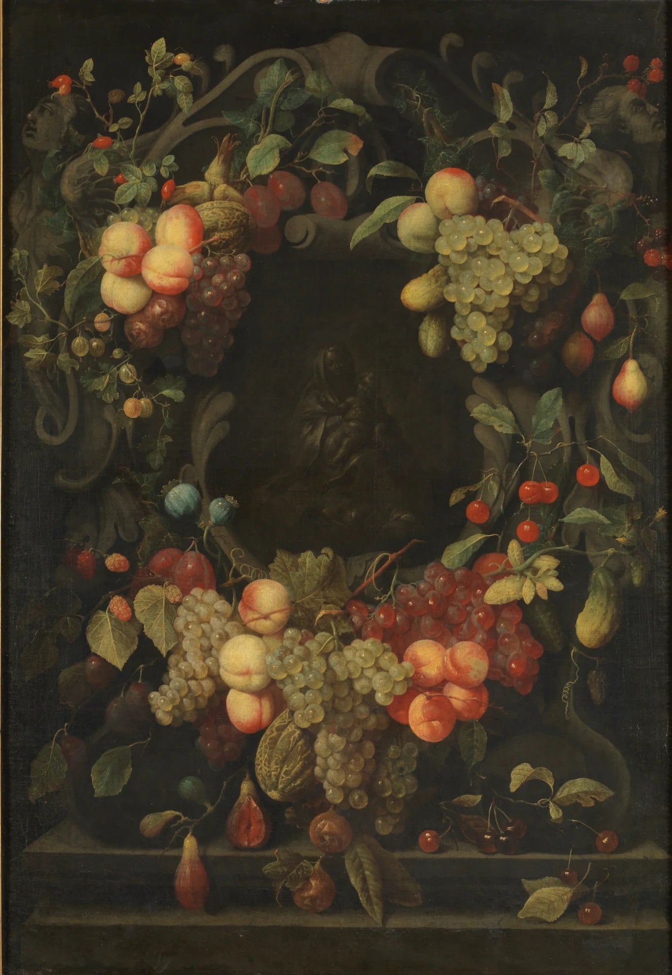 La Vierge à l'Enfant dans une guirlande de fruits - Joris van Son