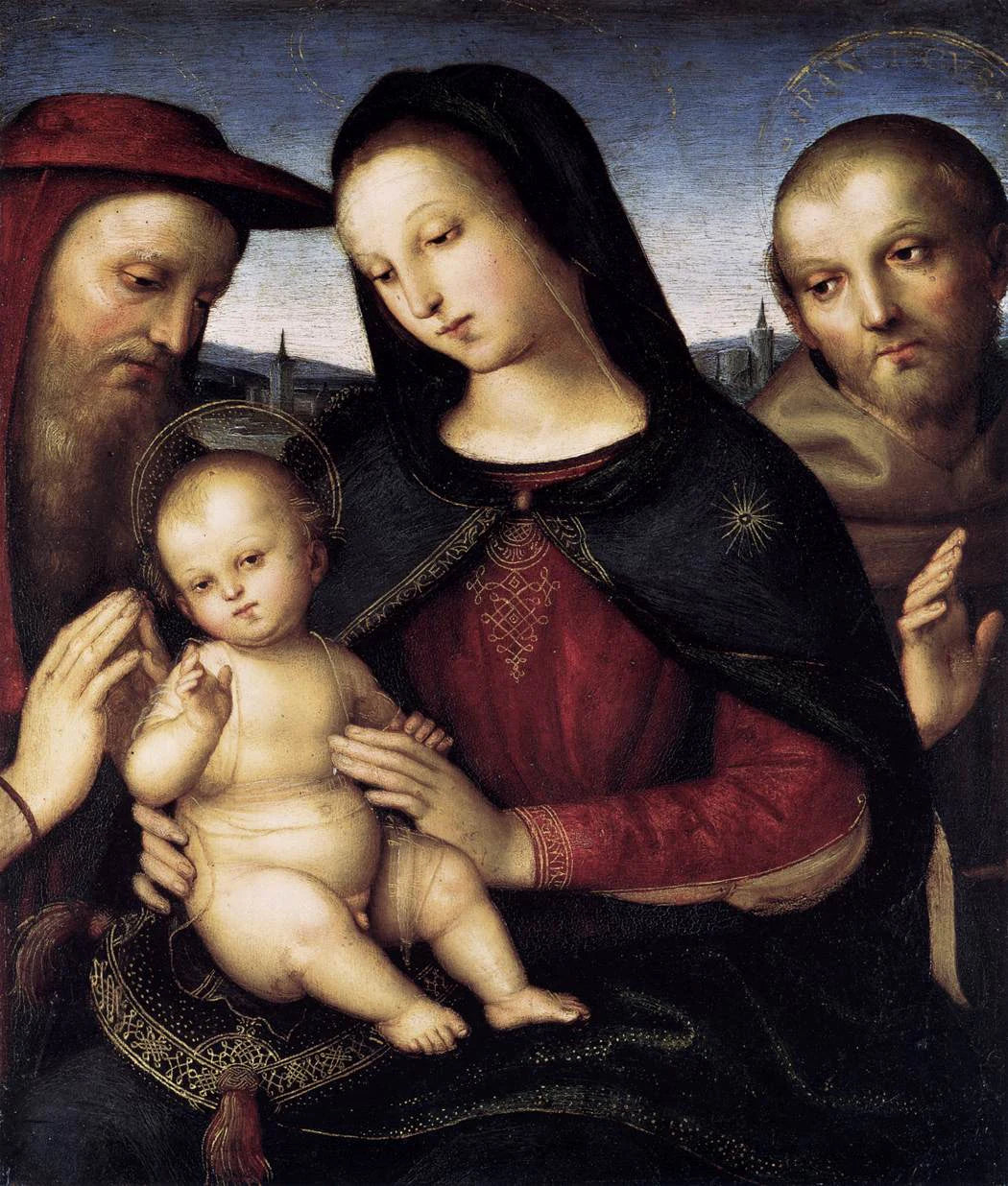 Vierge à l'Enfant entre les saints Jérôme et François - Raphaël Sanzio