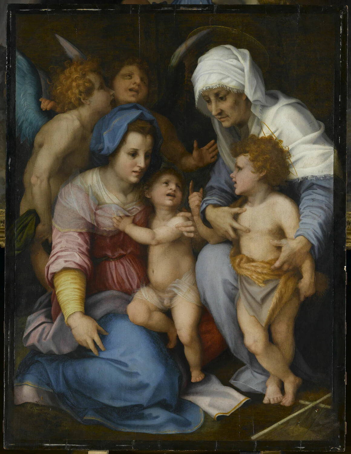 La Vierge, l'Enfant Jésus, sainte Élisabeth, le petit saint Jean Baptiste et deux anges, dit La Sainte Famille aux Anges - Andrea del Sarto (Andrea d'Agnolo di Francesco, dit)