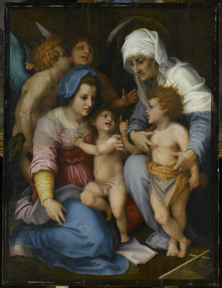 La Vierge, l'Enfant Jésus, sainte Élisabeth, le petit saint Jean Baptiste et deux anges, dit La Sainte Famille aux Anges - Andrea del Sarto (Andrea d'Agnolo di Francesco, dit)