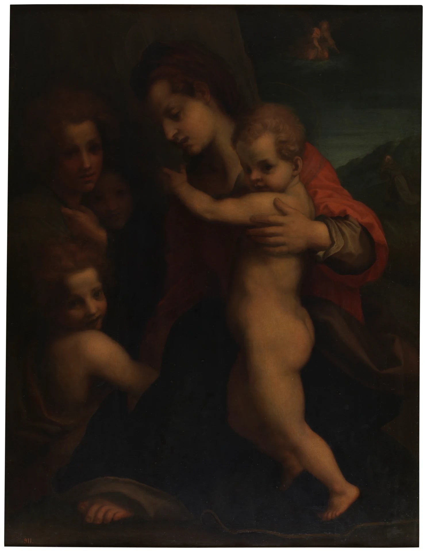 La Vierge à l'Enfant, Saint Jean et les Anges - Artiste inconnu