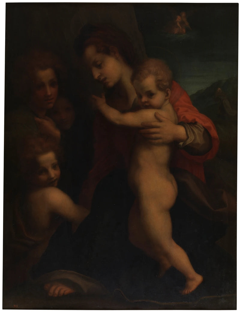La Vierge à l'Enfant, Saint Jean et les Anges - Artiste inconnu