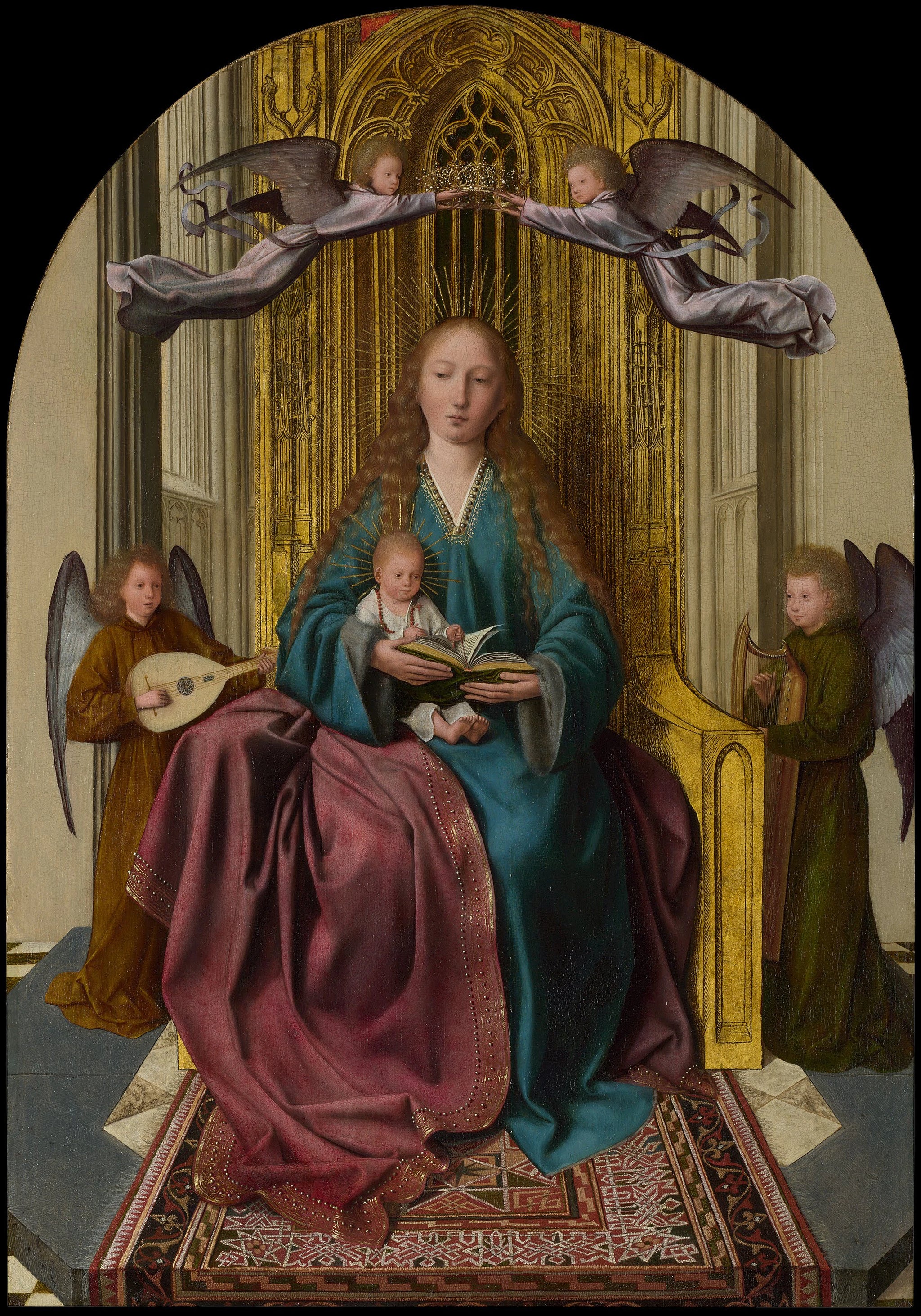 La Vierge à l'Enfant trônant avec quatre anges - Quentin Metsys