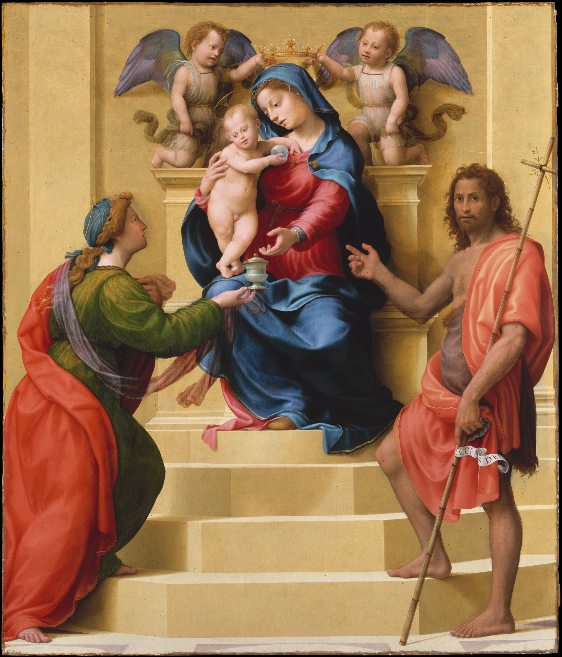 Vierge à l'Enfant trônant avec sainte Marie-Madeleine et saint Jean-Baptiste - Giuliano di Piero di Simone Bugiardini
