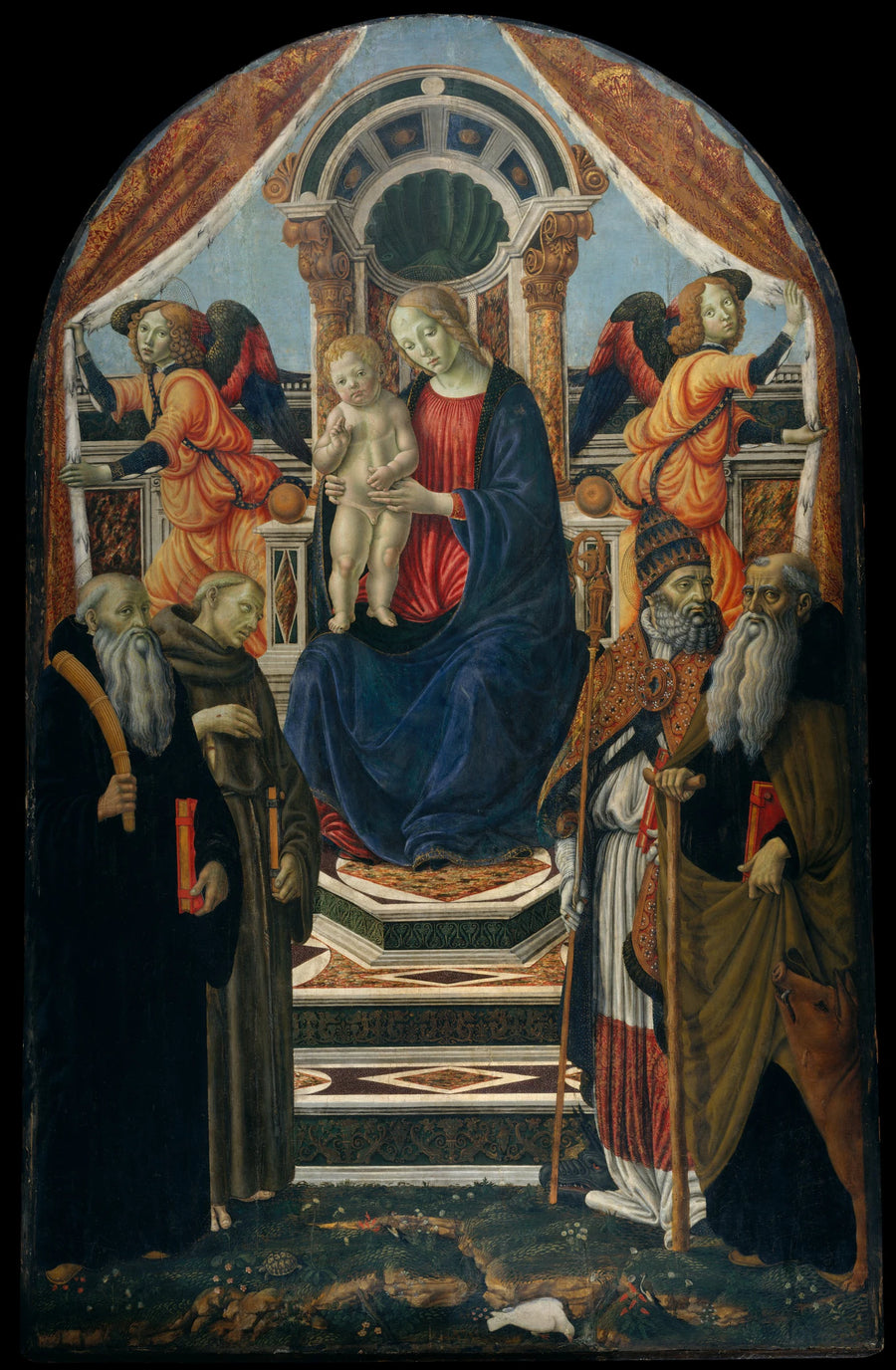Vierge à l Enfant trônant avec des saints et des anges - Francesco Botticini (Francesco di Giovanni)