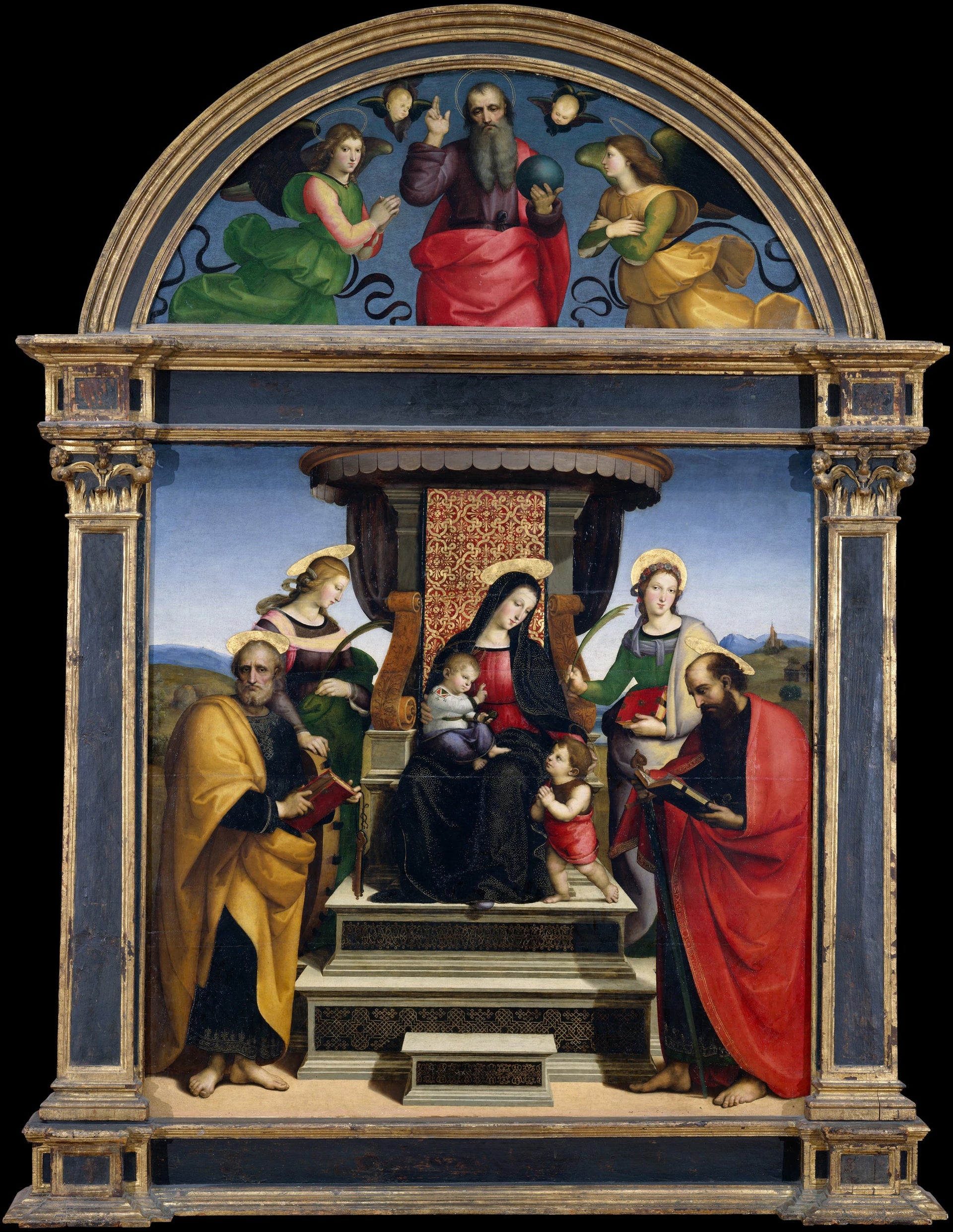 Vierge à l'Enfant trônant avec des saints - Raphaël Sanzio