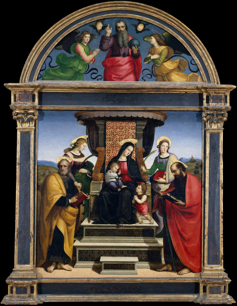 Vierge à l'Enfant trônant avec des saints - Raphaël Sanzio