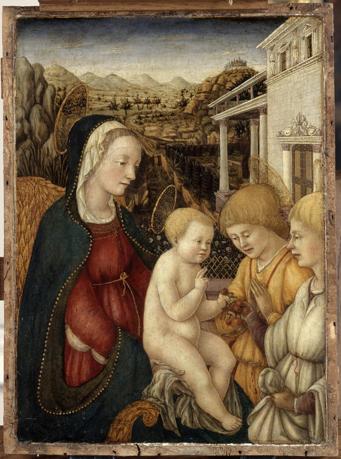La Vierge et l'Enfant avec deux anges - Artiste inconnu