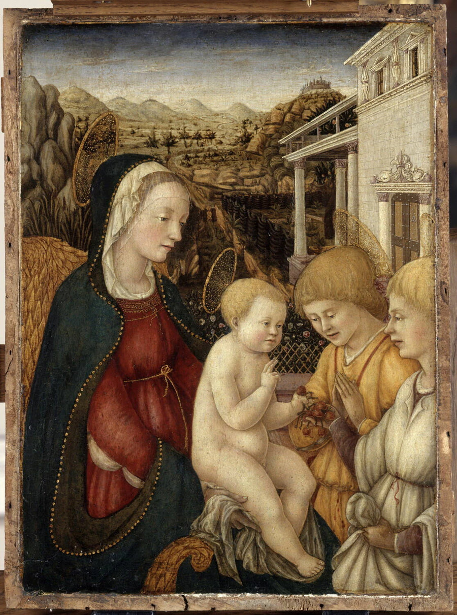 La Vierge et l'Enfant avec deux anges - Artiste inconnu
