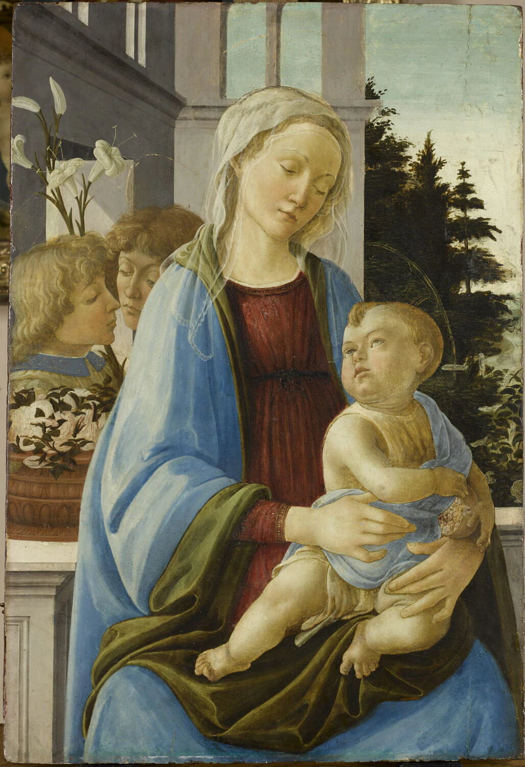La Vierge et l'Enfant avec deux anges, dit La Vierge à la grenade - Filippino Lippi