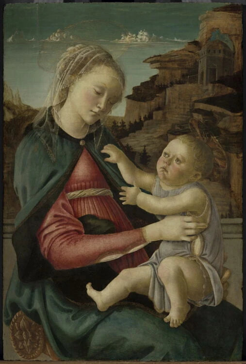La Vierge et l'Enfant, dite Madone des Guidi de Faenza - Botticelli, Sandro (Alessandro di Mariano di Sandro Filipepi, dit)