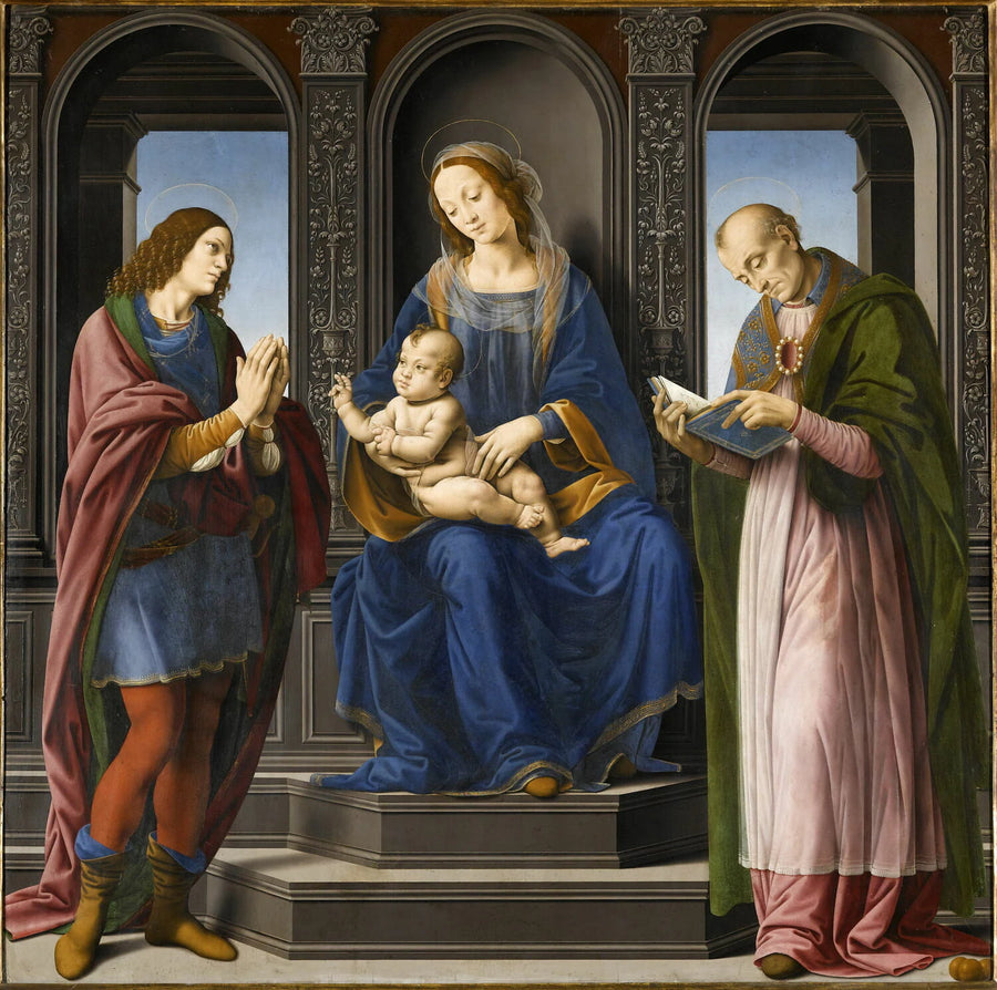 La Vierge et l'Enfant entourés de saint Julien et de saint Nicolas de Myre - Lorenzo di Credi (Lorenzo di Andrea di Oderigo di Andrea di Credi, dit)