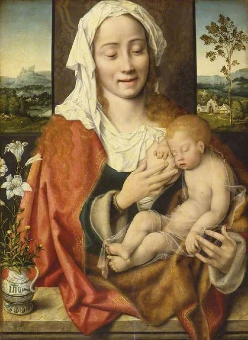 Vierge et Enfant - Joos van Cleve image 1 reproduction d’œuvre d’art à l’huile