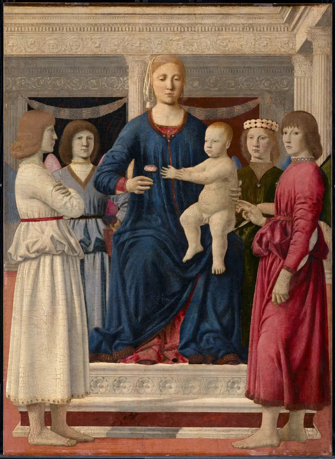 Vierge et l'Enfant avec quatre anges - Piero della Francesca image 1 reproduction réalisée par Alpha Reproduction