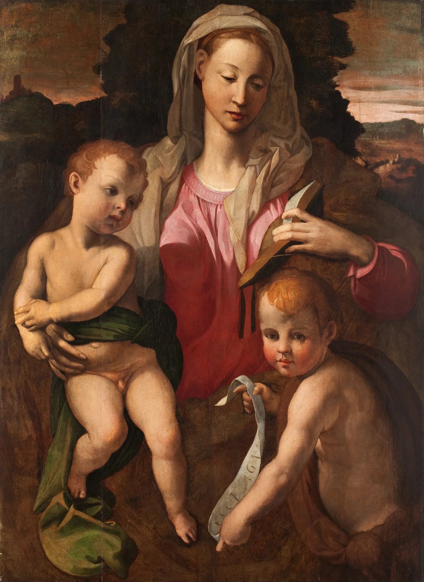 Vierge et l'Enfant avec saint Jean-Baptiste. - Bronzino image 1 copie peinte à la main à l’huile