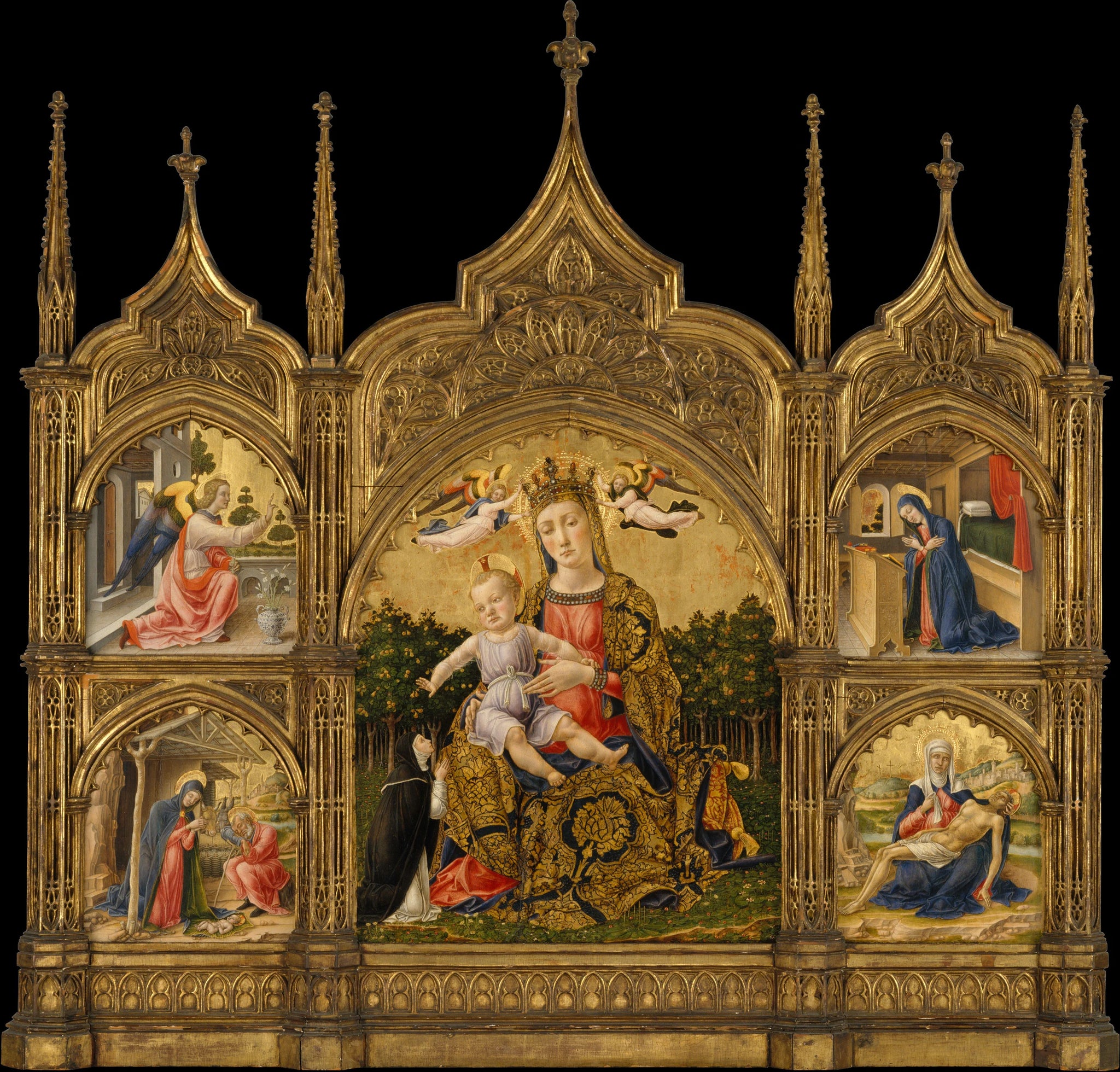La Vierge d'Humilité, l'Annonciation, la Nativitéthe et Pietà - Bartolomeo Vivarini
