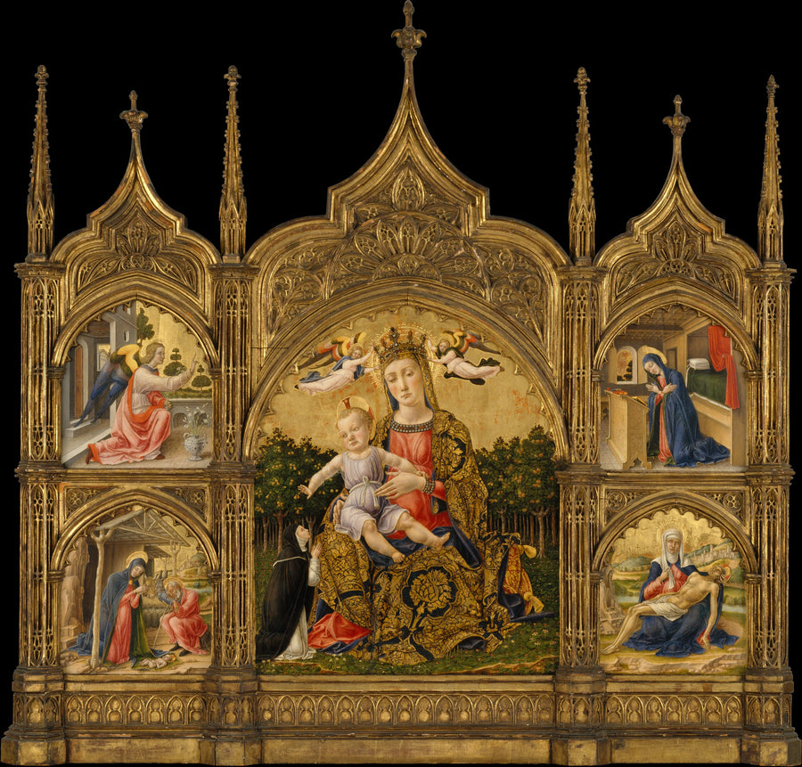La Vierge d'Humilité, l'Annonciation, la Nativitéthe et Pietà - Bartolomeo Vivarini