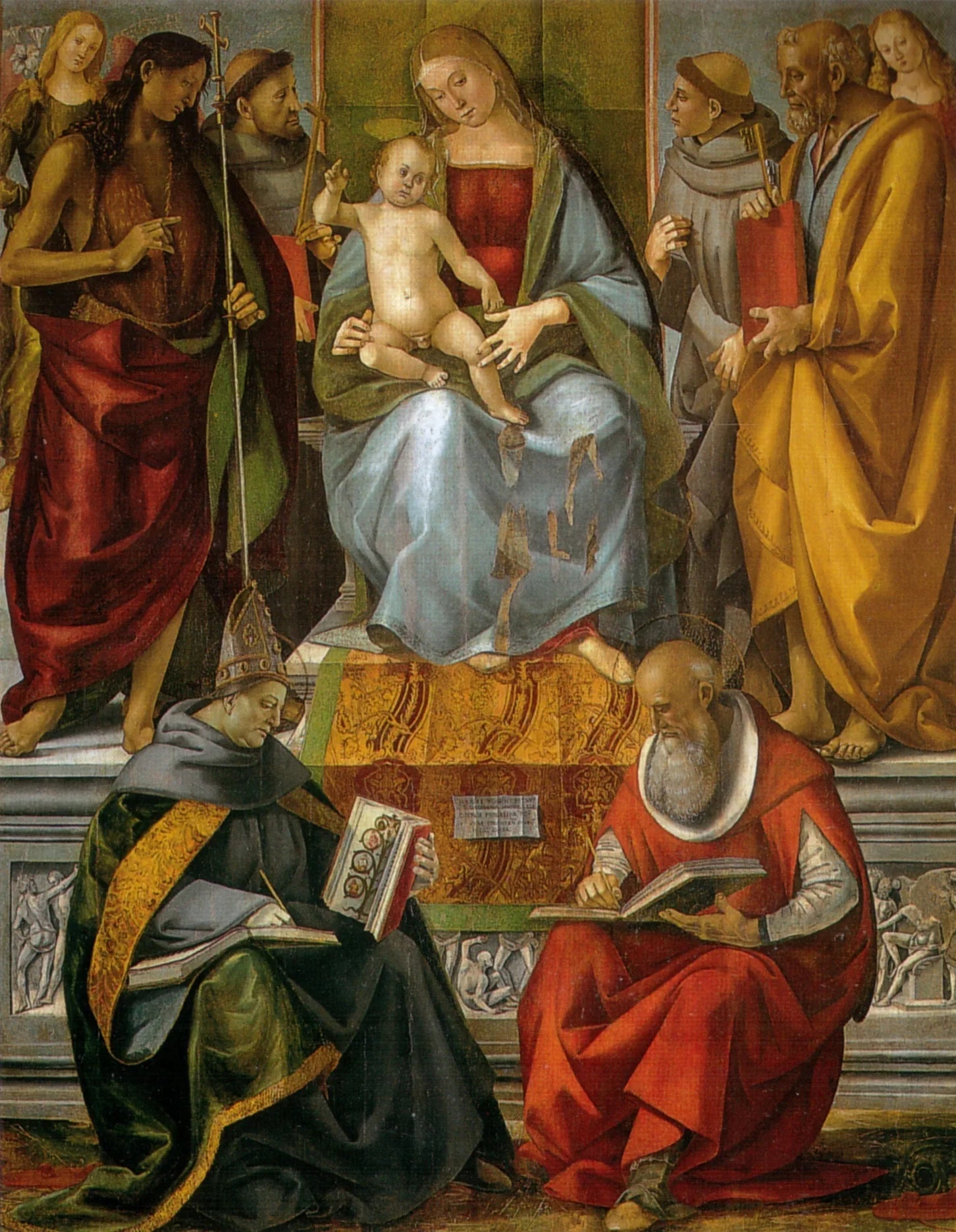 Vierge trônant avec des saints - Luca Signorelli image 1 reproduction artisanale de tableau
