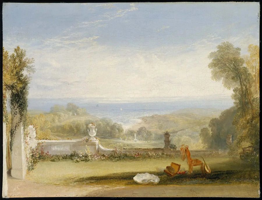 View from the Terrace of a Villa at Niton, Isle of Wight, from Sketches by a Lady - J. M. W. Turner