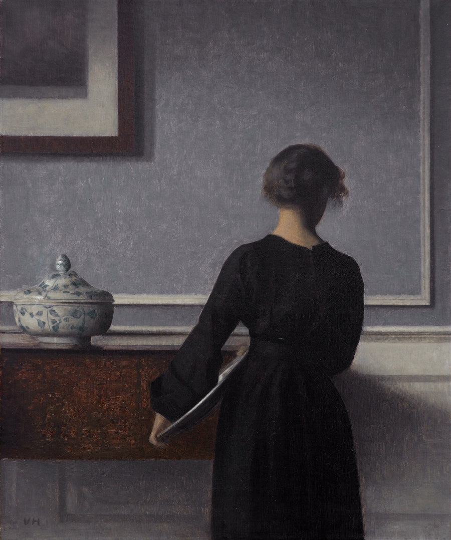 Intérieur avec jeune femme vue de dos - Vilhelm Hammershøi