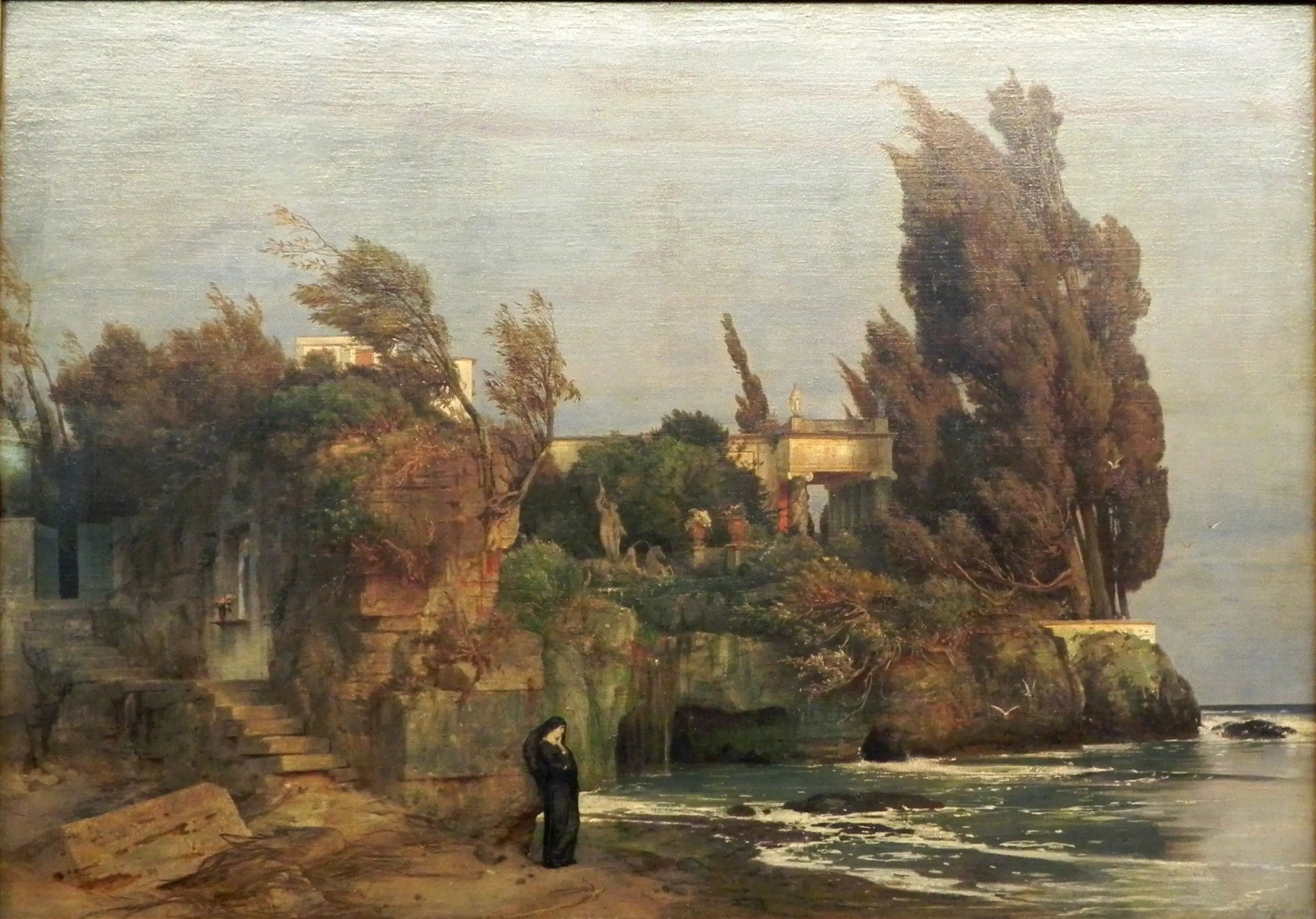 Villa au bord de la mer, version II - Arnold Böcklin image 1 copie peinte à la main à l’huile