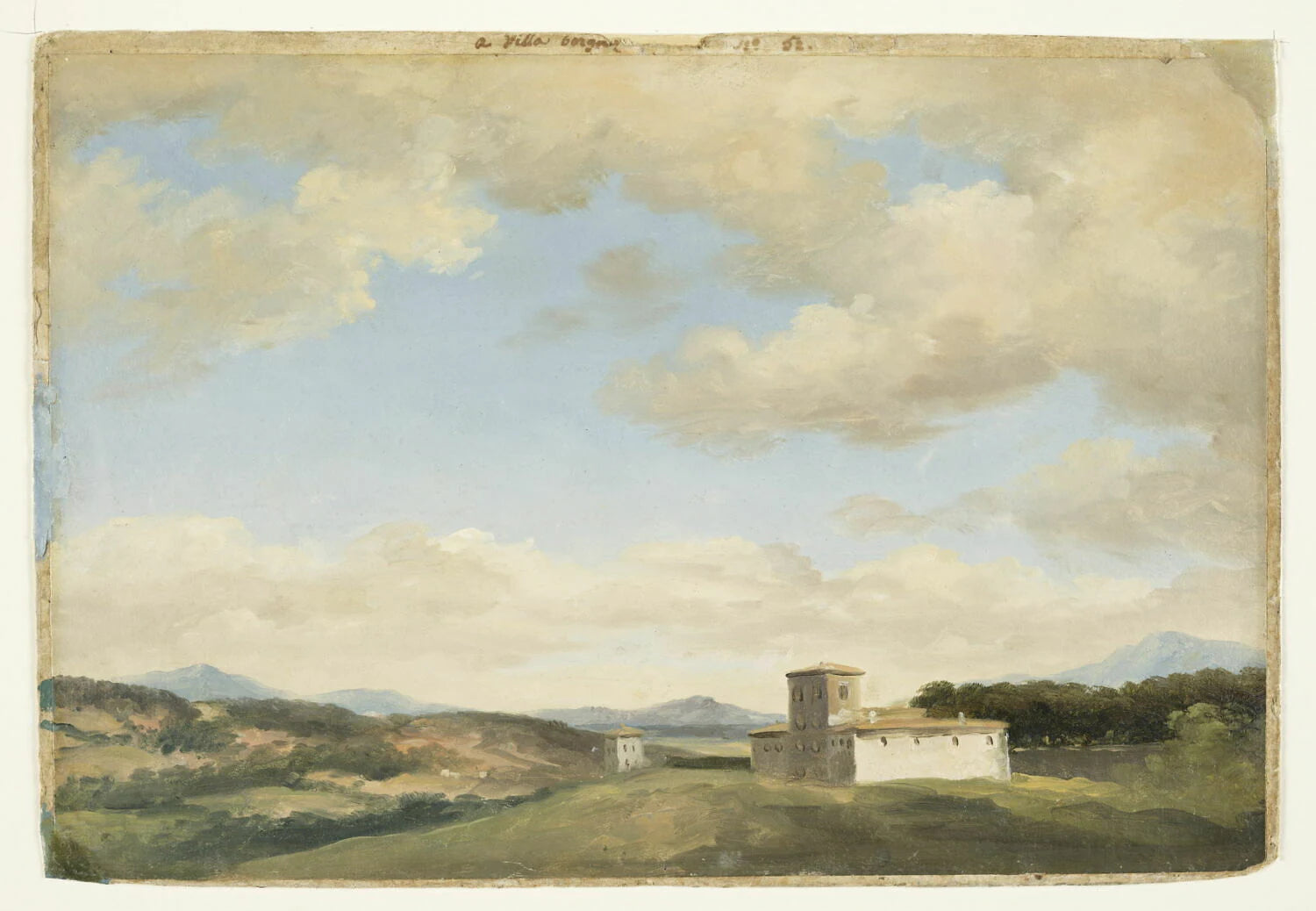 À la villa Borghèse : arbres et fabriques - Pierre de Valenciennes