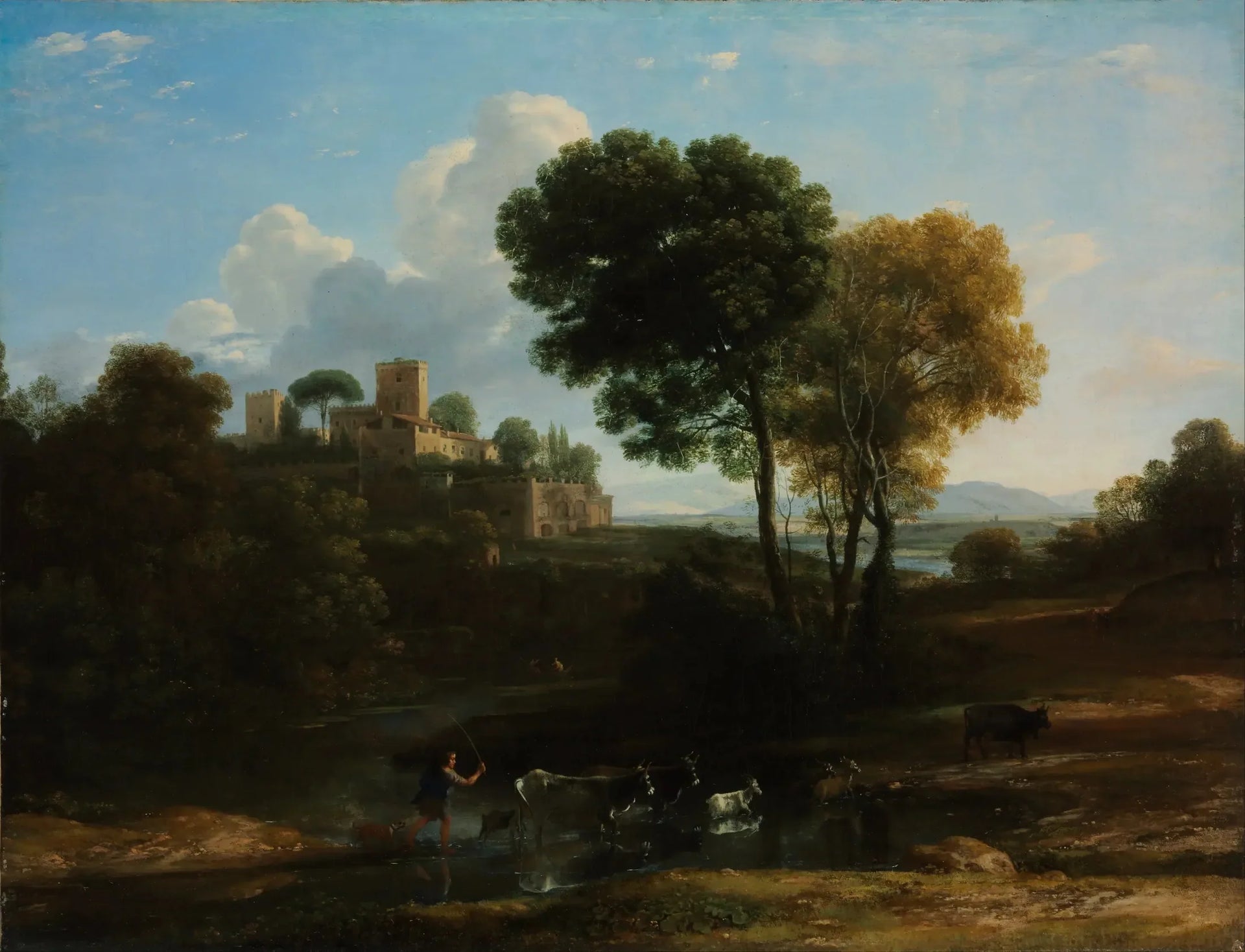 Villa dans la campagne romaine - Claude Lorrain image 1 copie peinte à la main à l’huile