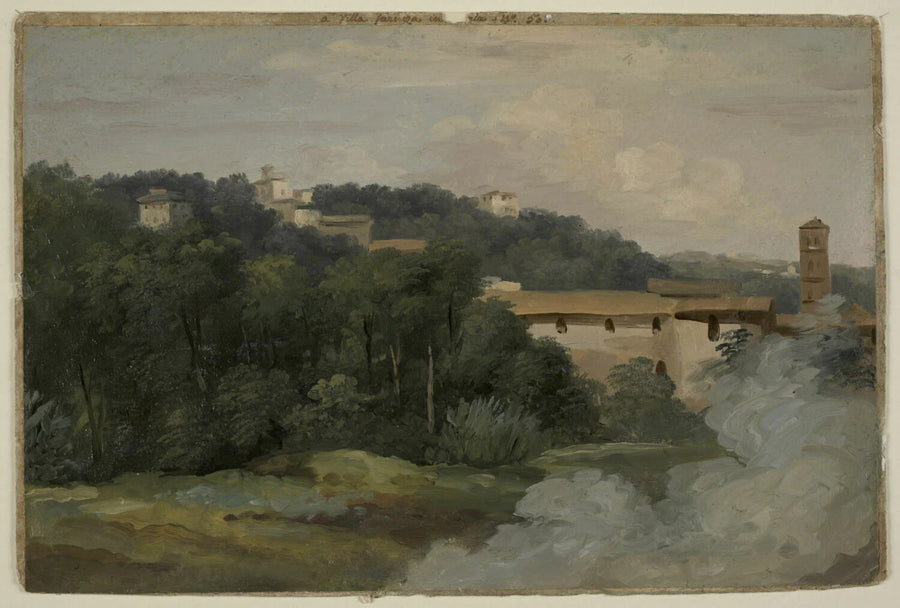 À la villa Farnèse : les maisons sur la colline - Pierre de Valenciennes