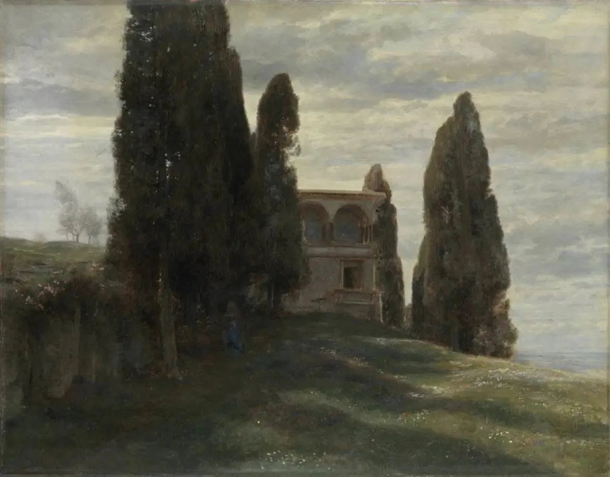 Villa italienne au printemps - Arnold Böcklin image 1 reproduction d’œuvre d’art à l’huile