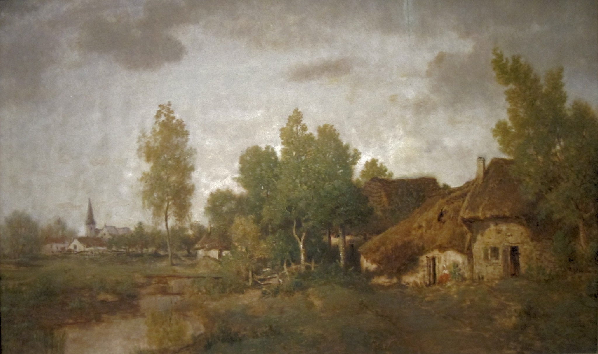 Village à Berry - Théodore Rousseau image 1 reproduction d’œuvre d’art à l’huile