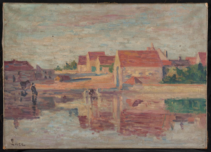 Village au bord d'une rivière - Maximilien Luce