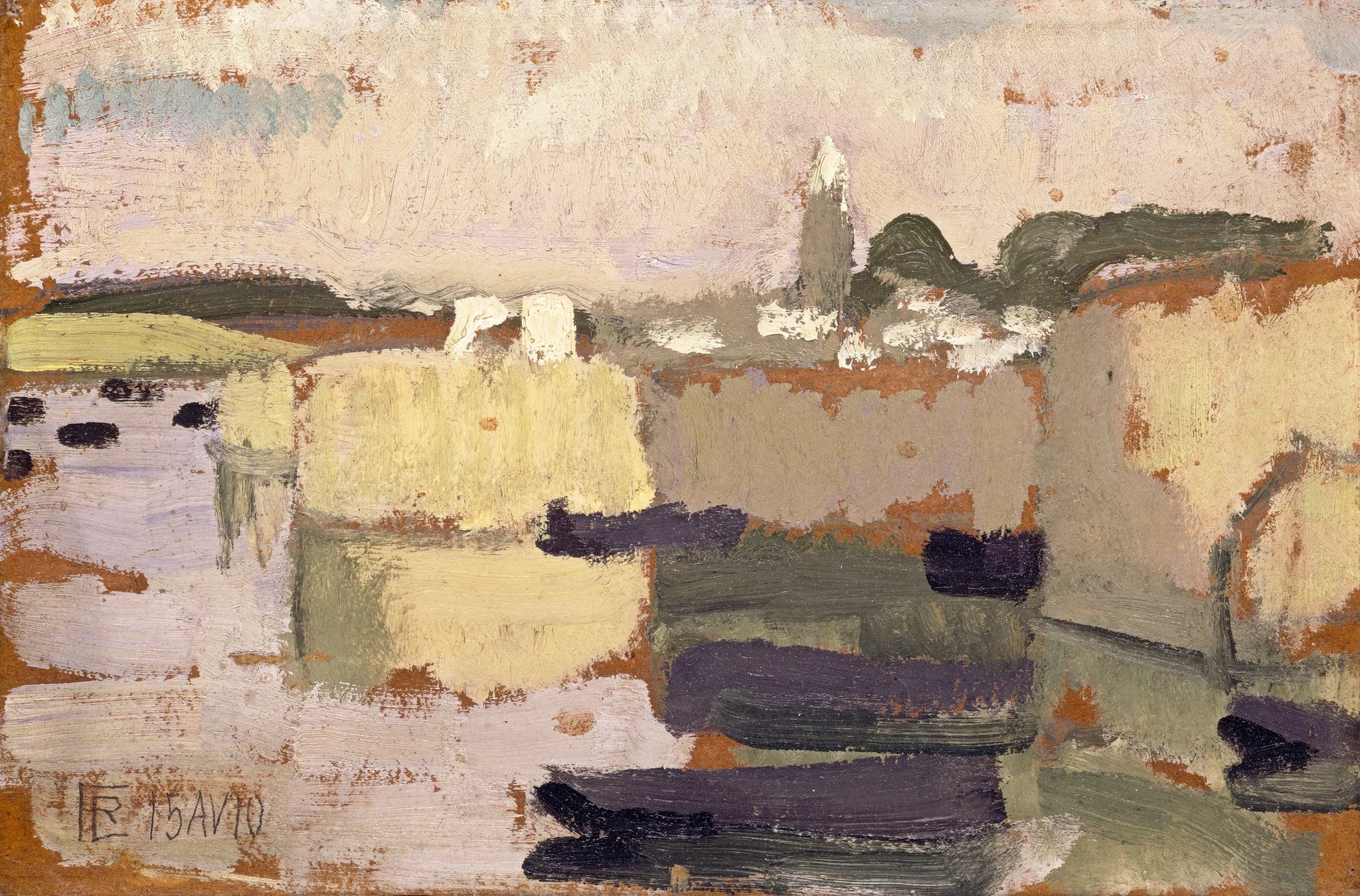 Village au bord de l'eau - Roger de La Fresnaye image 1 copie de tableau peinte à la main