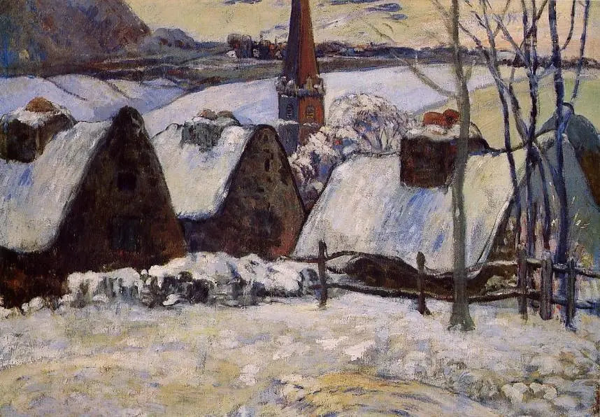 Village breton sous la neige - Paul Gauguin image 1 tableau peint à l’huile sur toile