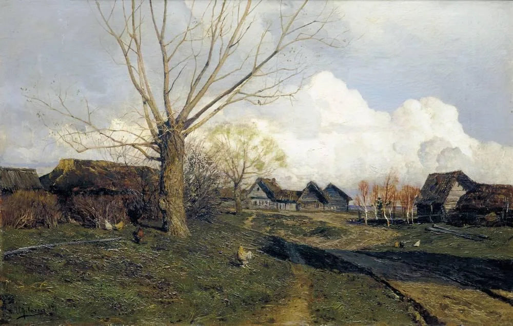 Village de Savvinskaya près de Zvenigorod - Isaac Levitan image 1 copie de tableau peinte à la main