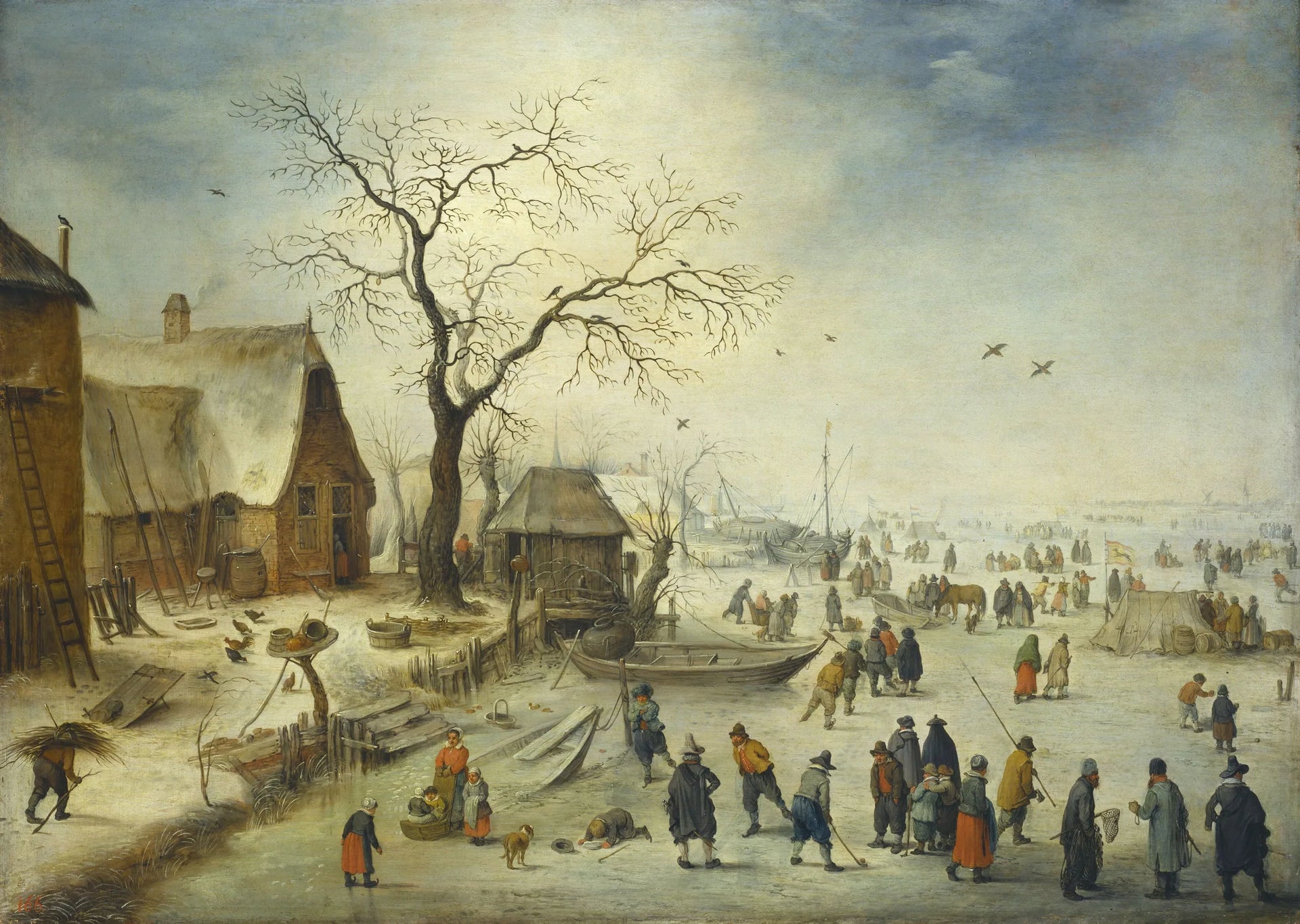 Village en hiver - Jan Brueghel le Jeune image 1 tableau peint à l’huile sur toile