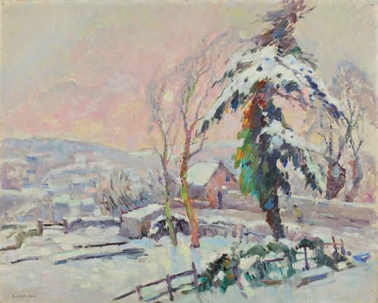 Village enneigé - Robert Antoine Pinchon image 1 tableau peint à l’huile sur toile