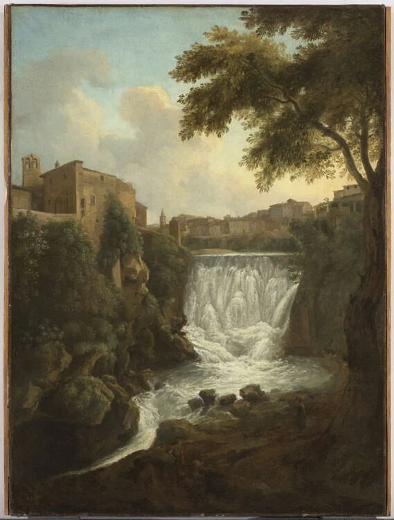 Le Village et les cascades de Tivoli - Giovanni Battista Busiri