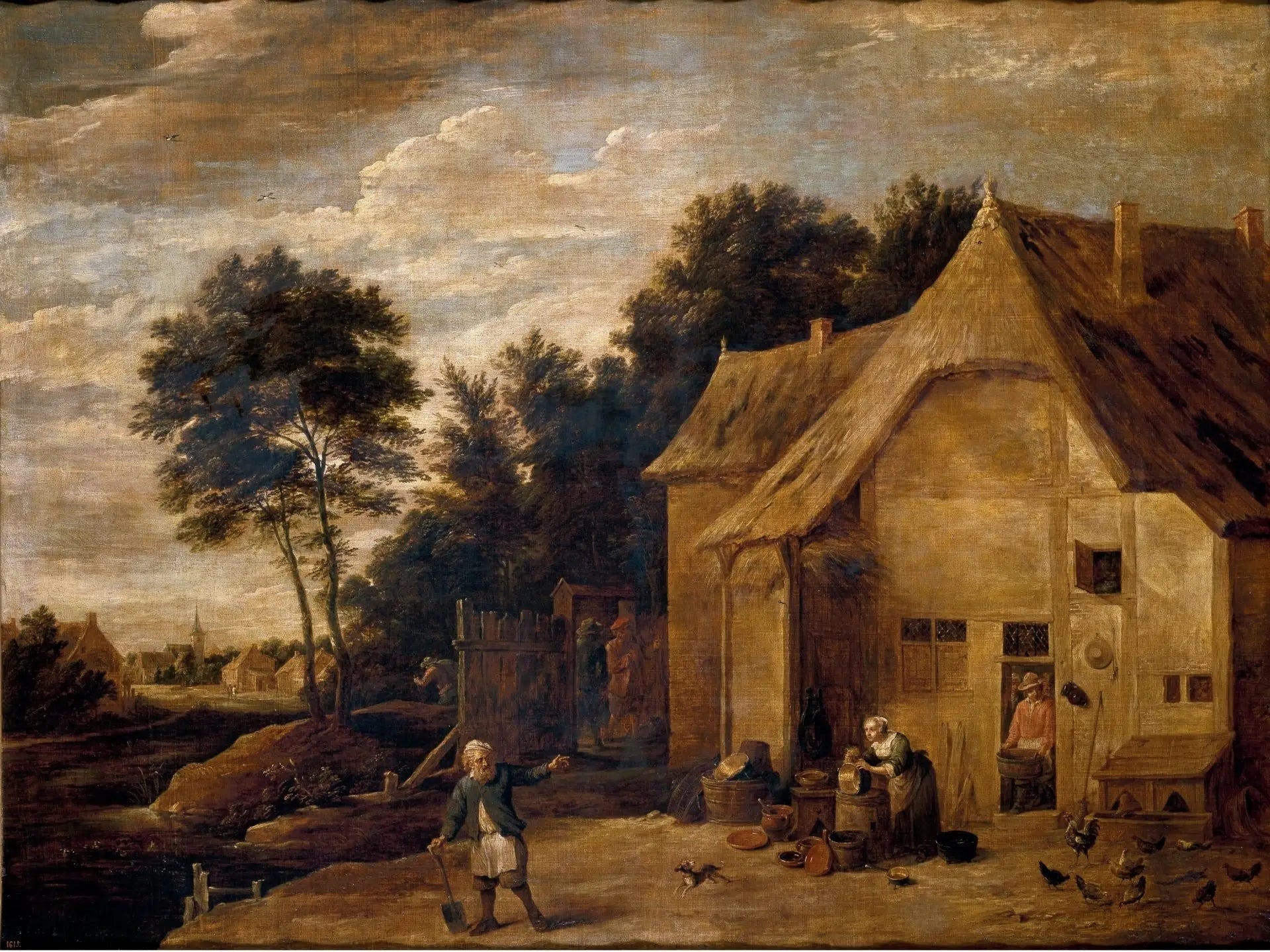 Village House - David Teniers le Jeune image 1 copie de tableau peinte à la main